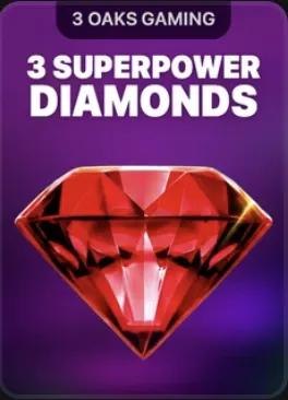 Capa do slot 3 Superpower Diamonds com um diamante vermelho