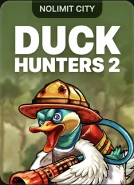 Capa do slot Duck Hunters 2 com um pato de capacete